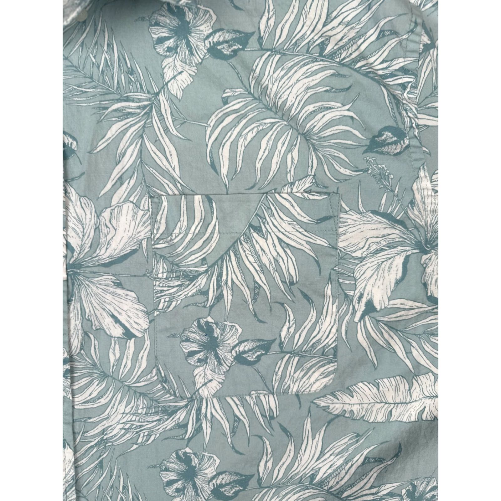 Vintage St. John's Bay Shirt Men 2XL Blue Floral Leaf Hawaiian Cotton Blend Stretch Button-Up Short Sleeve Holiday Casual Mens Size US XXL / EU 58 / 5 - 6 Thumbnail
