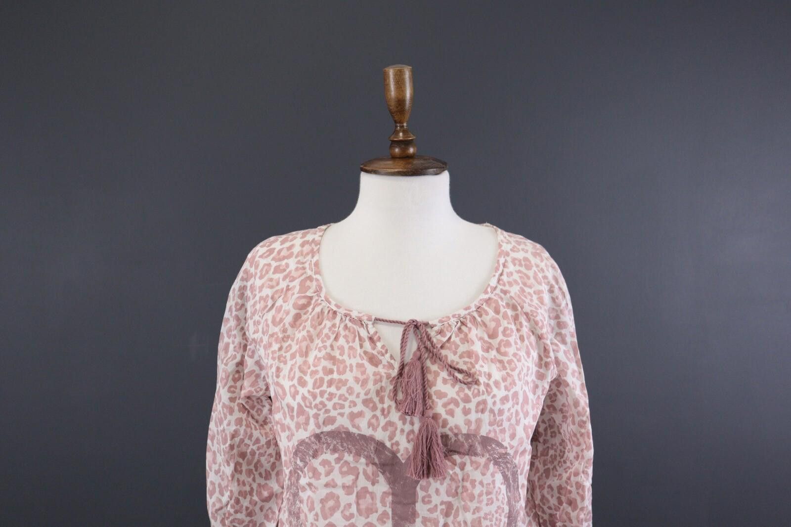 Designer Emily Van Den Bergh Pink Animal Blouse Shirt Size 36 / S Size S / US 4 / IT 40 - 2 Thumbnail