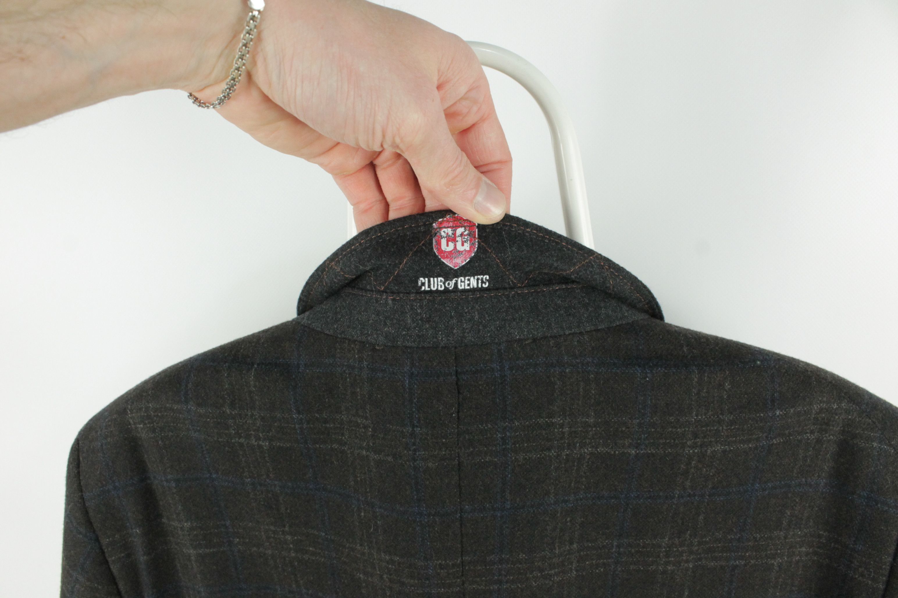 Other Club Of Gents Checked Wool Elbow Patch Sport Coat Jacket Size US L / EU 52-54 / 3 - 6 Thumbnail