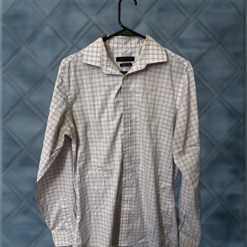 Tommy Hilfiger Tommy Hilfiger Dress Shirt The Flex Supima Slim–Size 15 Regular Multicolor Solid Long Sleeve, Collared, Button-Front Mens Shirt Size 40R - 1 Thumbnail