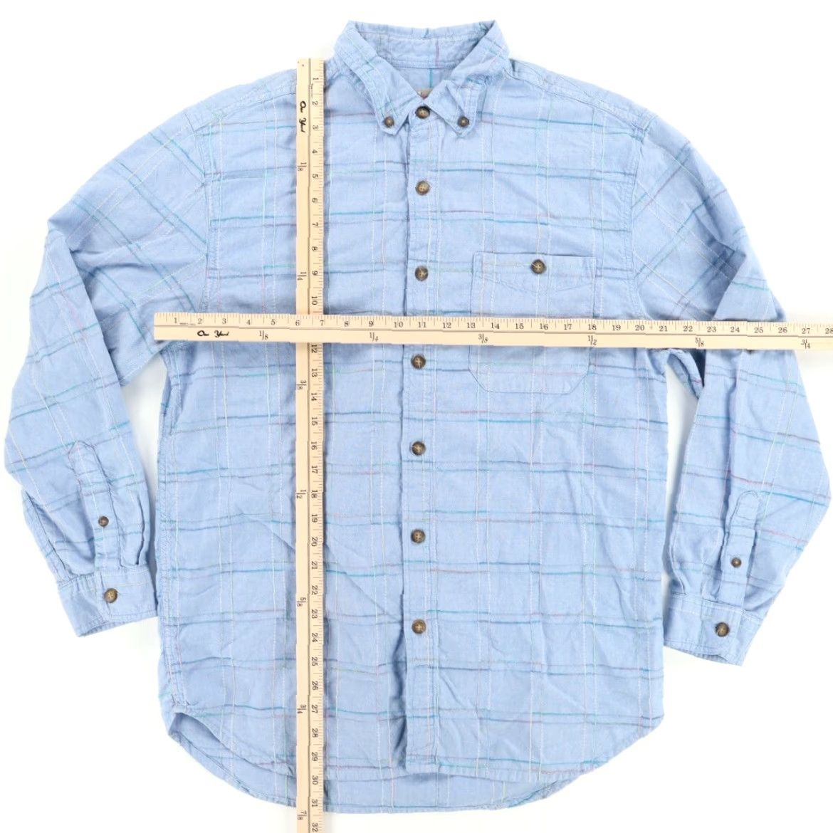 The Territory Ahead The Territoy Ahead Chambray Stitched Long Sleeve Button Down Shirt Blue Men's L Size US L / EU 52-54 / 3 - 3 Thumbnail