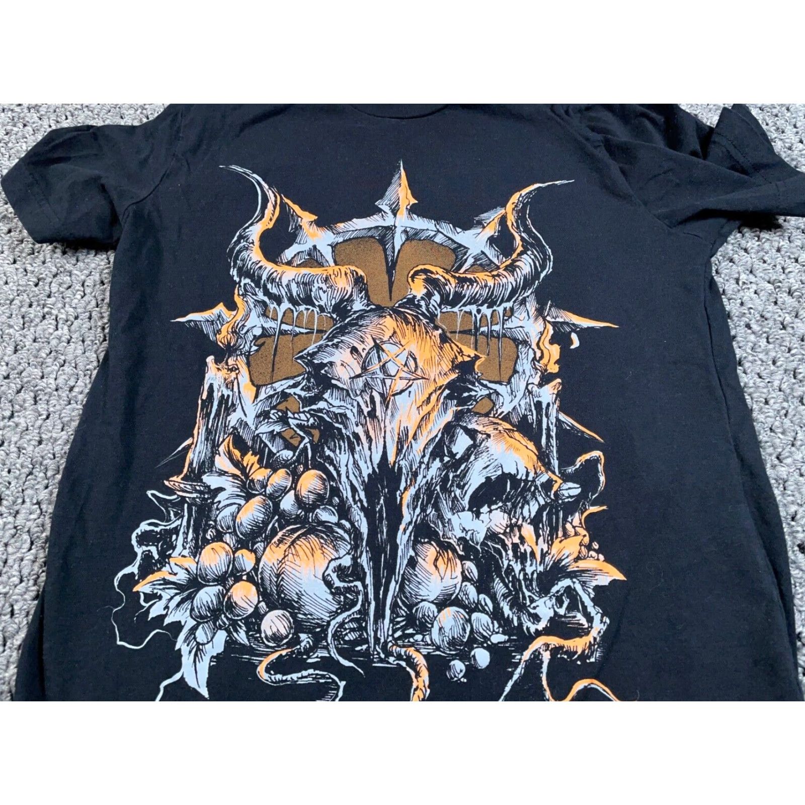 Vintage Super Diabolical T-Shirt Women's Medium Black Pentagram Goth Print Skull Graphic Size M / US 6-8 / IT 42-44 - 7 Thumbnail