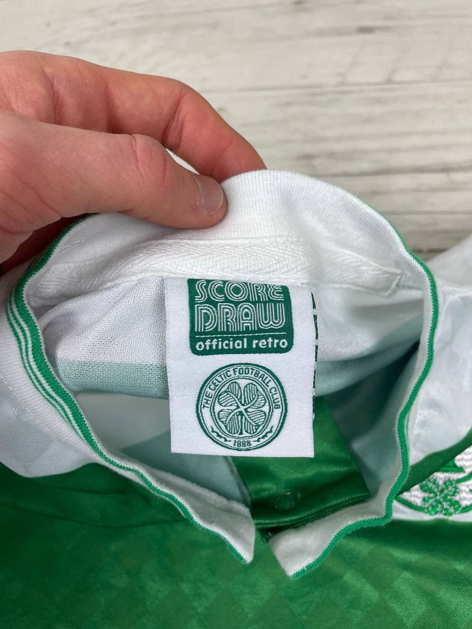 Vintage Score Draw Celtic Retro 1988 Home Shirt Soccer Jersey Size US S / EU 44-46 / 1 - 7 Thumbnail