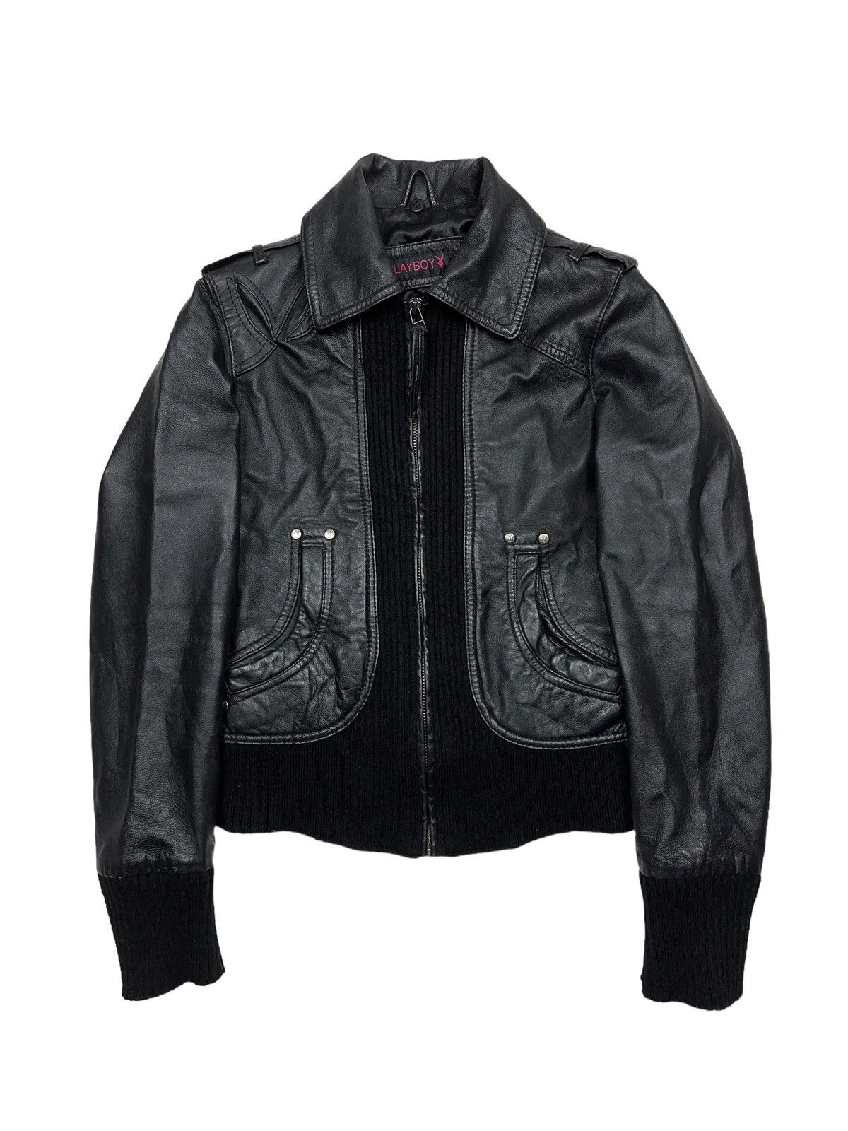Playboy y2k Playboy Leather Jacket Bomber Size S / US 4 / IT 40 - 1 Thumbnail