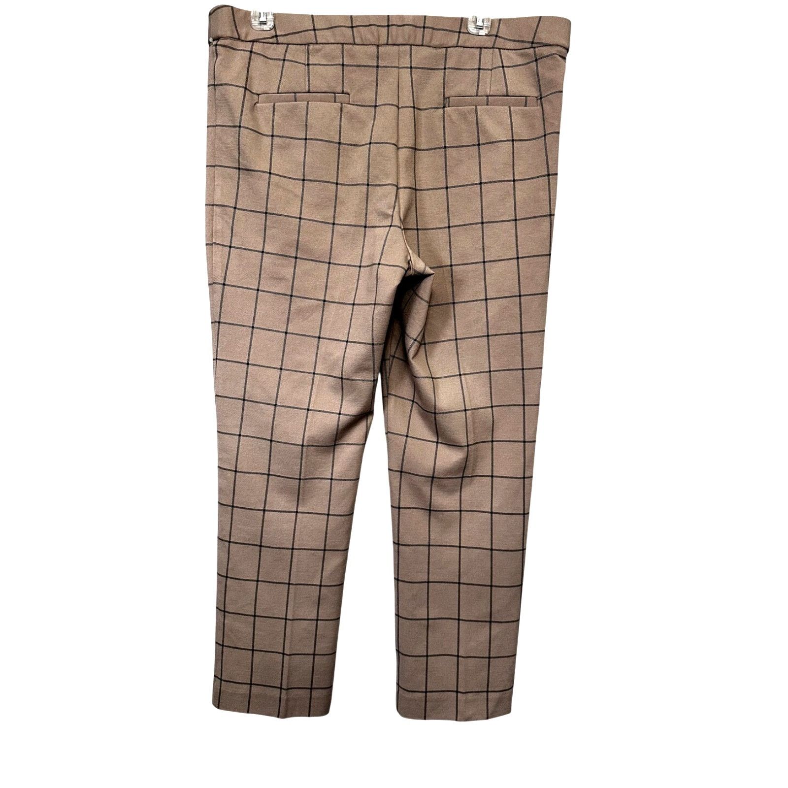 Other Amanda + Chelsea Pants Windowpane Ankle-Length Brown 14 NWOT Size 36" / US 14 / IT 50 - 5 Thumbnail