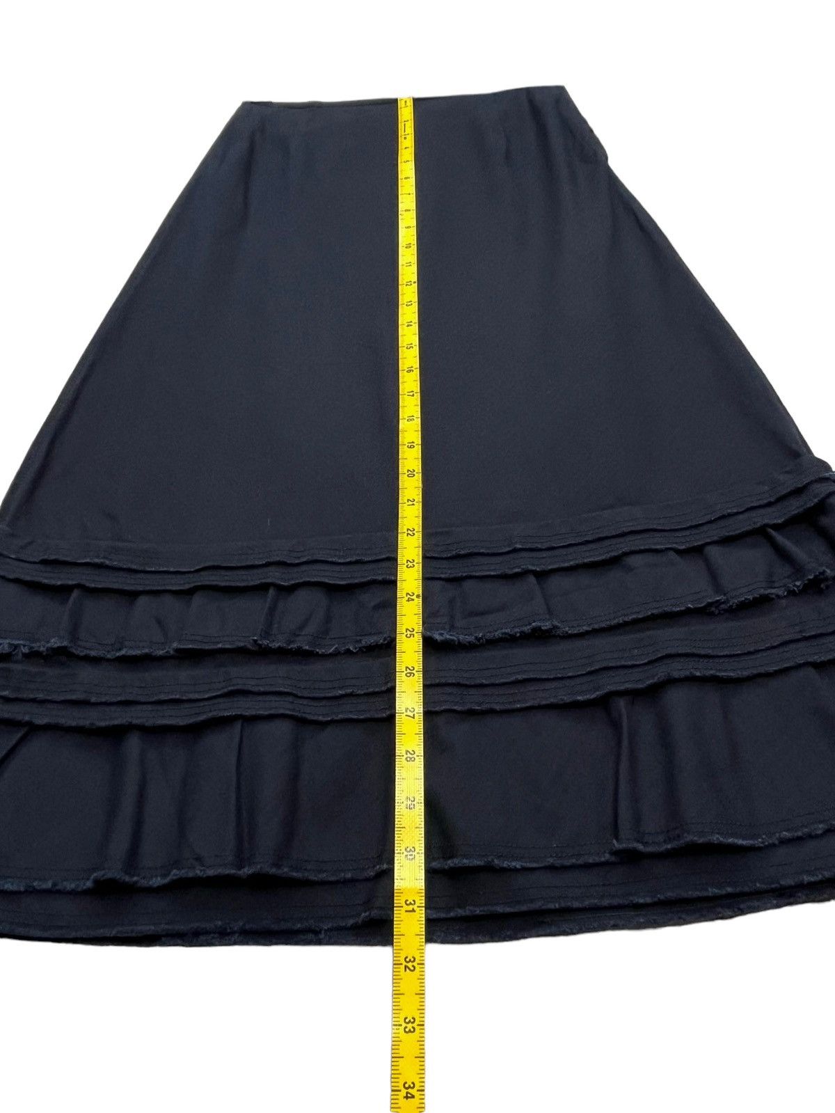 Comme des Garcons × Tricot Comme des Garcons Vtg TRICOT COMME DES GARÇONS Frayed Ruffle Bottom Midi Skirt Size 25" / US 0 / IT 36 - 11 Thumbnail