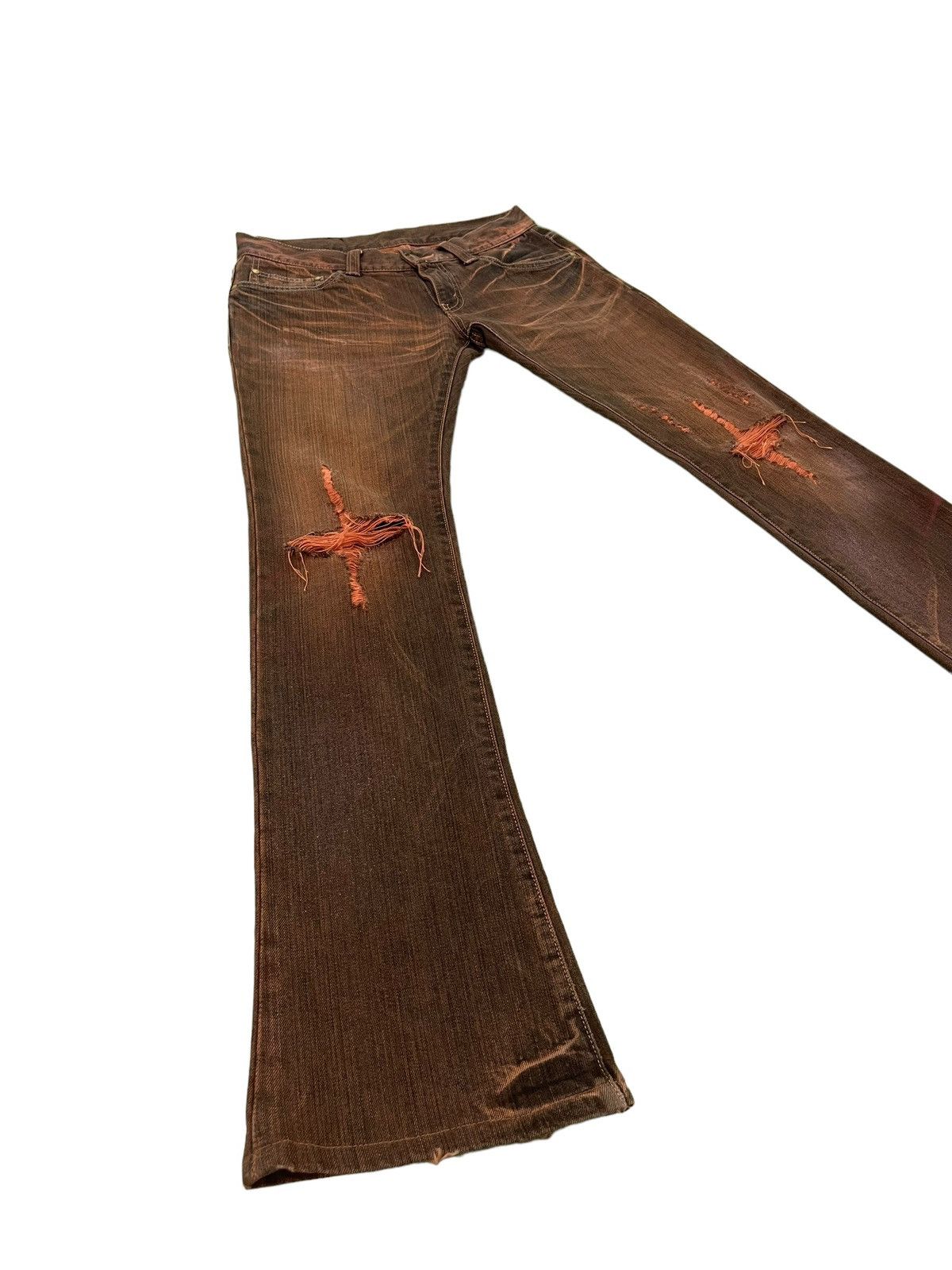 Japanese Brand Flare Jeans Tornado Mart Faded Distress Slim Mud Wash 8🟦7 Size US 30 / EU 46 - 1 Thumbnail