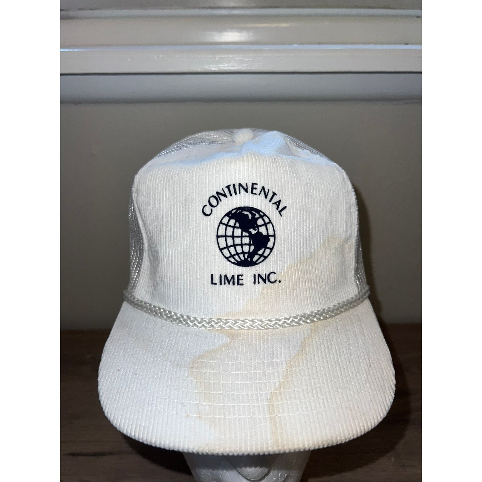 Vintage Vintage Continental Lime Inc. White Hat Headwear Corduroy Size ONE SIZE - 2 Thumbnail
