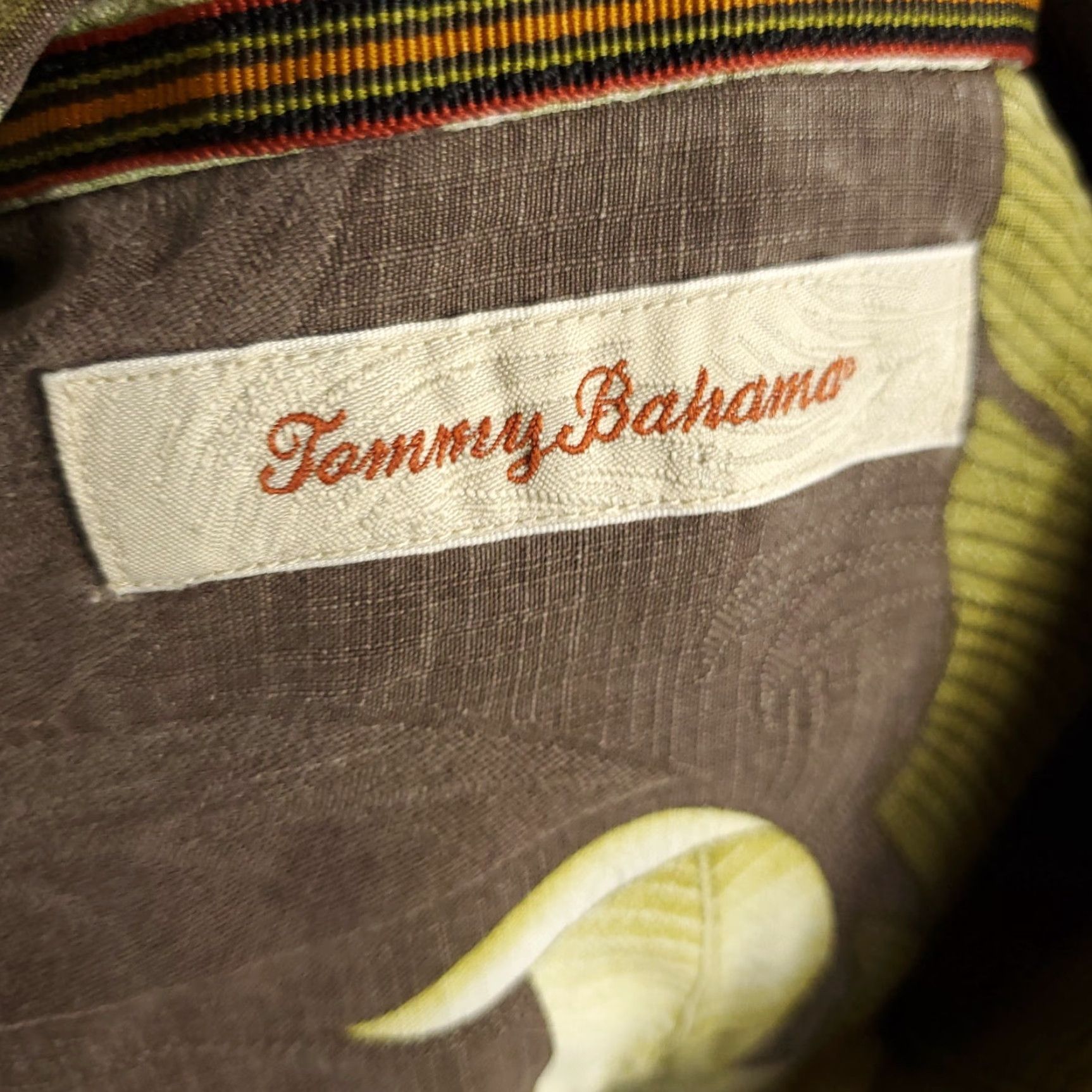 Tommy Bahama Tommy Bahama Shirt Adult Large Brown Silk Hawaiian Button-Up Short Sleeve Collared Floral Mens Size US L / EU 52-54 / 3 - 7 Thumbnail