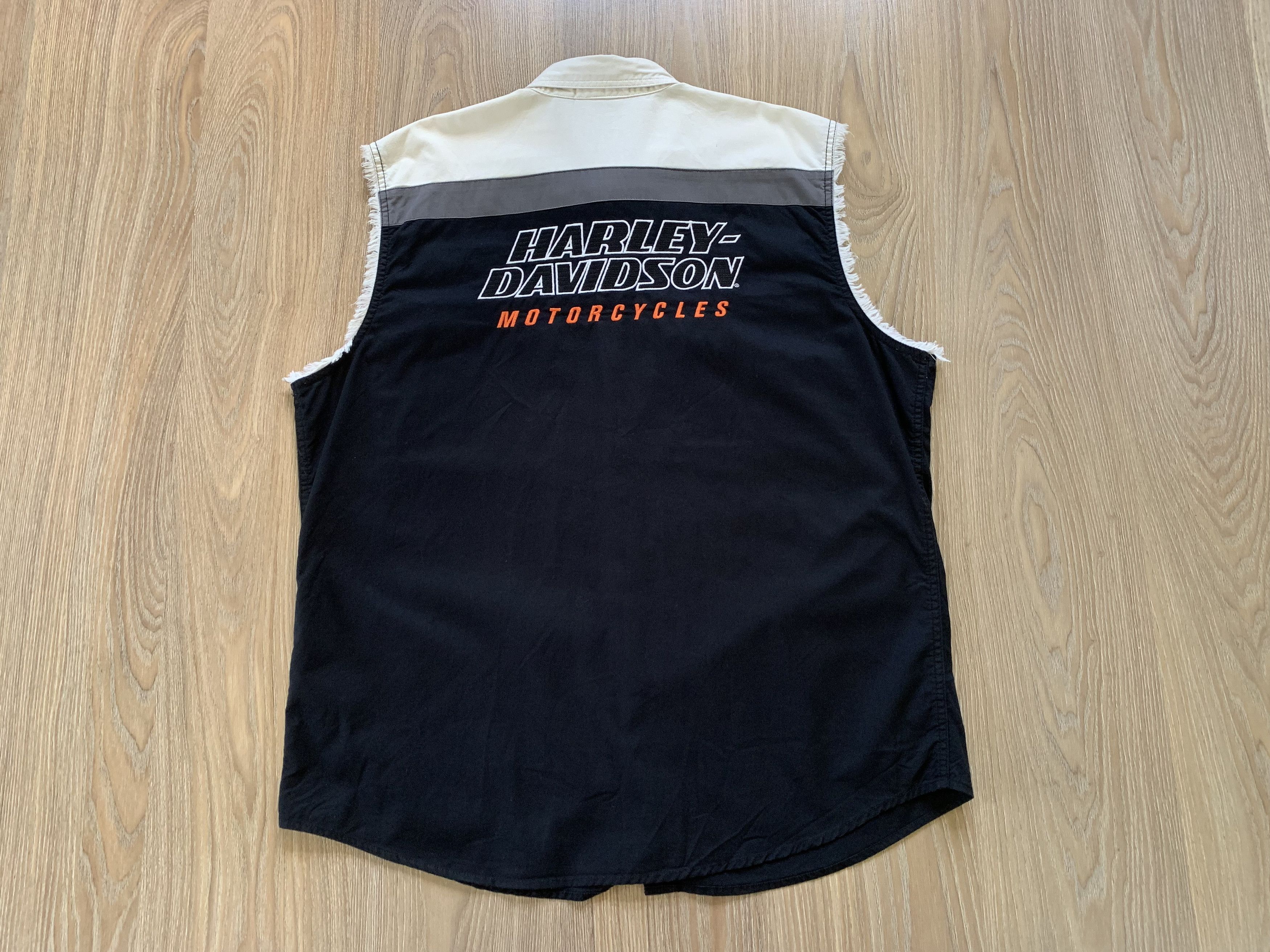 Harley Davidson Harley Davidson Cotton Spell Out Sleeveless Cut Off Shirt Size US XL / EU 56 / 4 - 3 Thumbnail