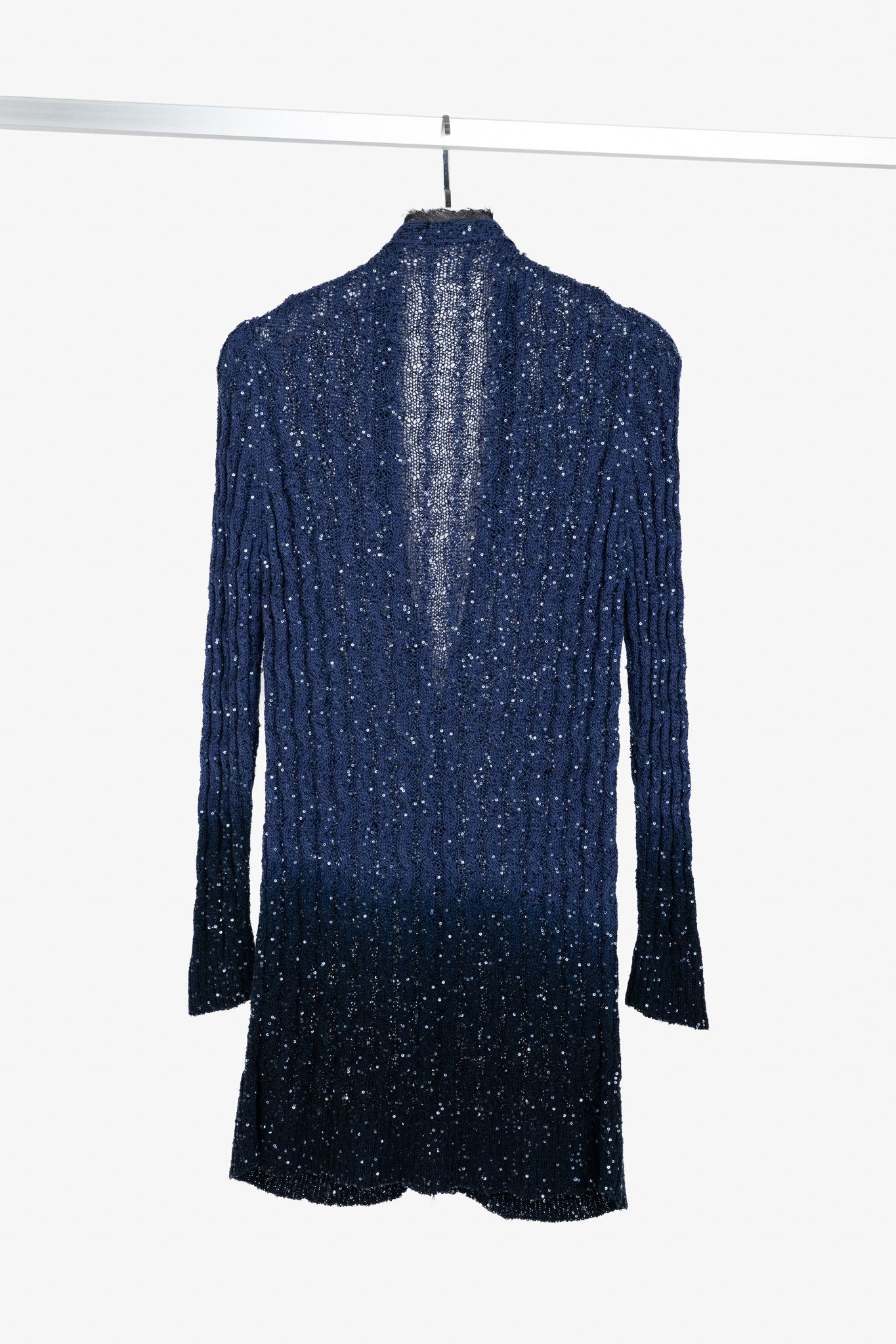 Oscar De La Renta Oscar de la Renta AW10 Silk-Blend Sequin Cable-Knit Cardigan Size L / US 10 / IT 46 - 2 Thumbnail