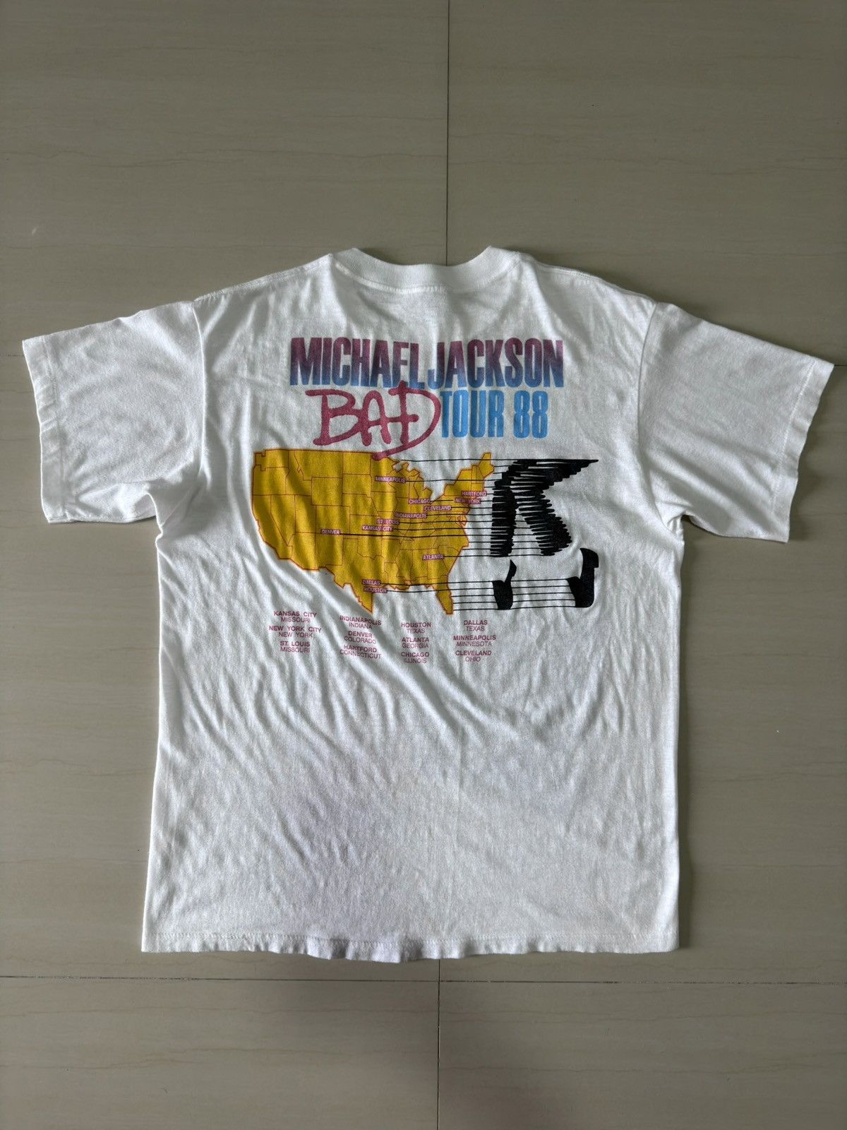 Band Tees 1988 Michael Jackson Bad Tour 88 80s VTG Spring Ford Shirt Size US XL / EU 56 / 4 - 2 Thumbnail