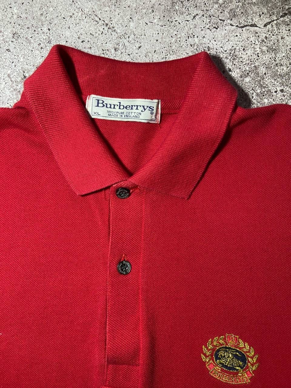 Burberry × Vintage Vintage Burberry Red Polo T-shirt Luxury Embroidered Logo Size US XL / EU 56 / 4 - 4 Thumbnail