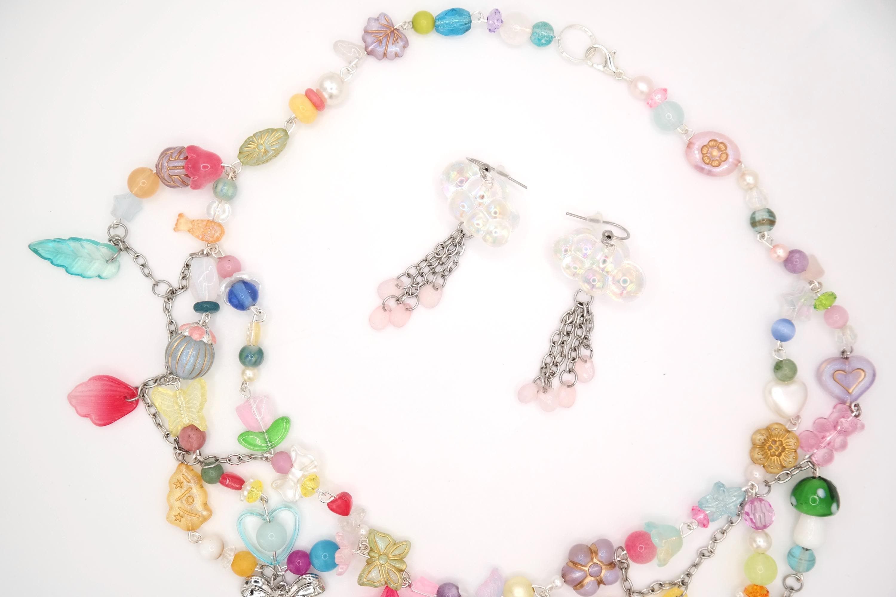 Handmade Silver April Showers Fairy Necklace & Earrings Set Size ONE SIZE - 10 Thumbnail
