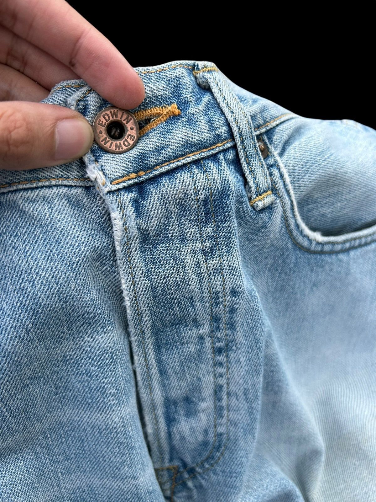 Kapital Vintage Edwin 505X Selvedge Distressed Baggy Denim Jeans Size US 32 / EU 48 - 12 Thumbnail