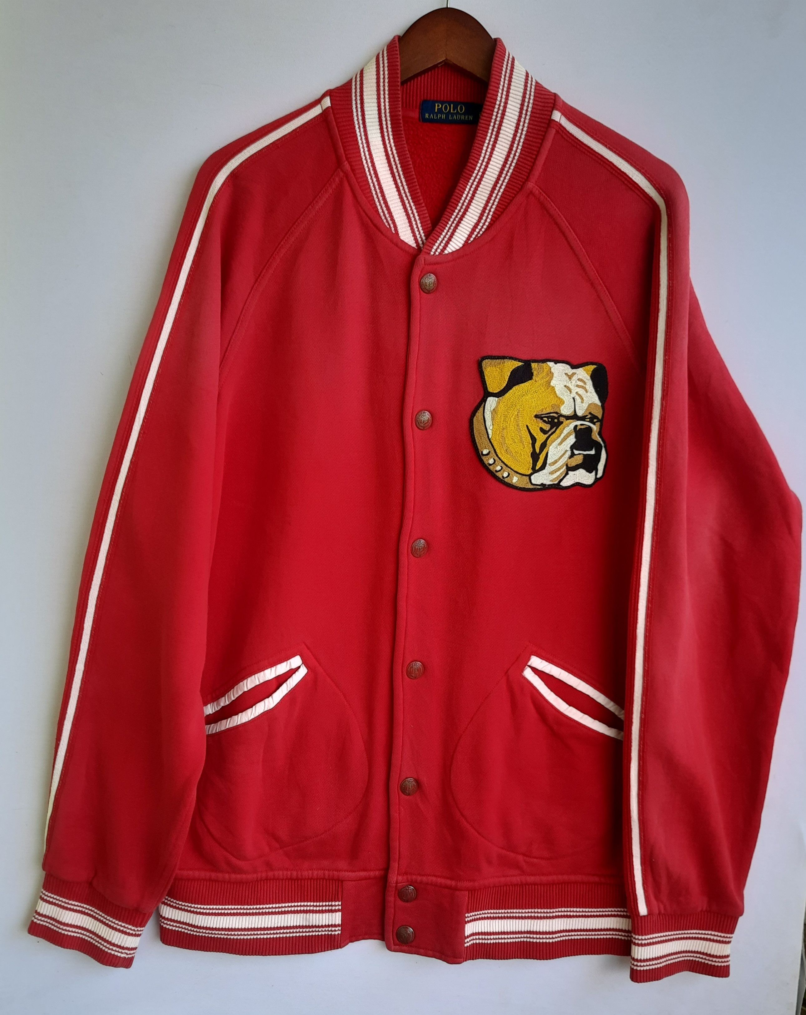 Vintage POLO RALPH LAURENT Stadium BULDOGS Varsity Jacket