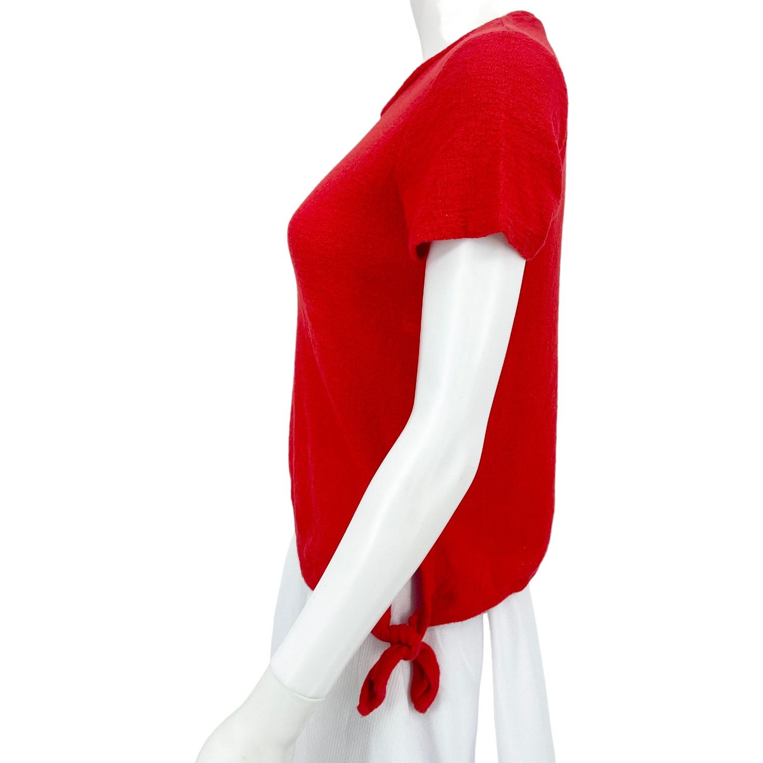 Madewell Madewell Small Texture & Thread Modern Side-Tie Top Red Size S / US 4 / IT 40 - 5 Thumbnail
