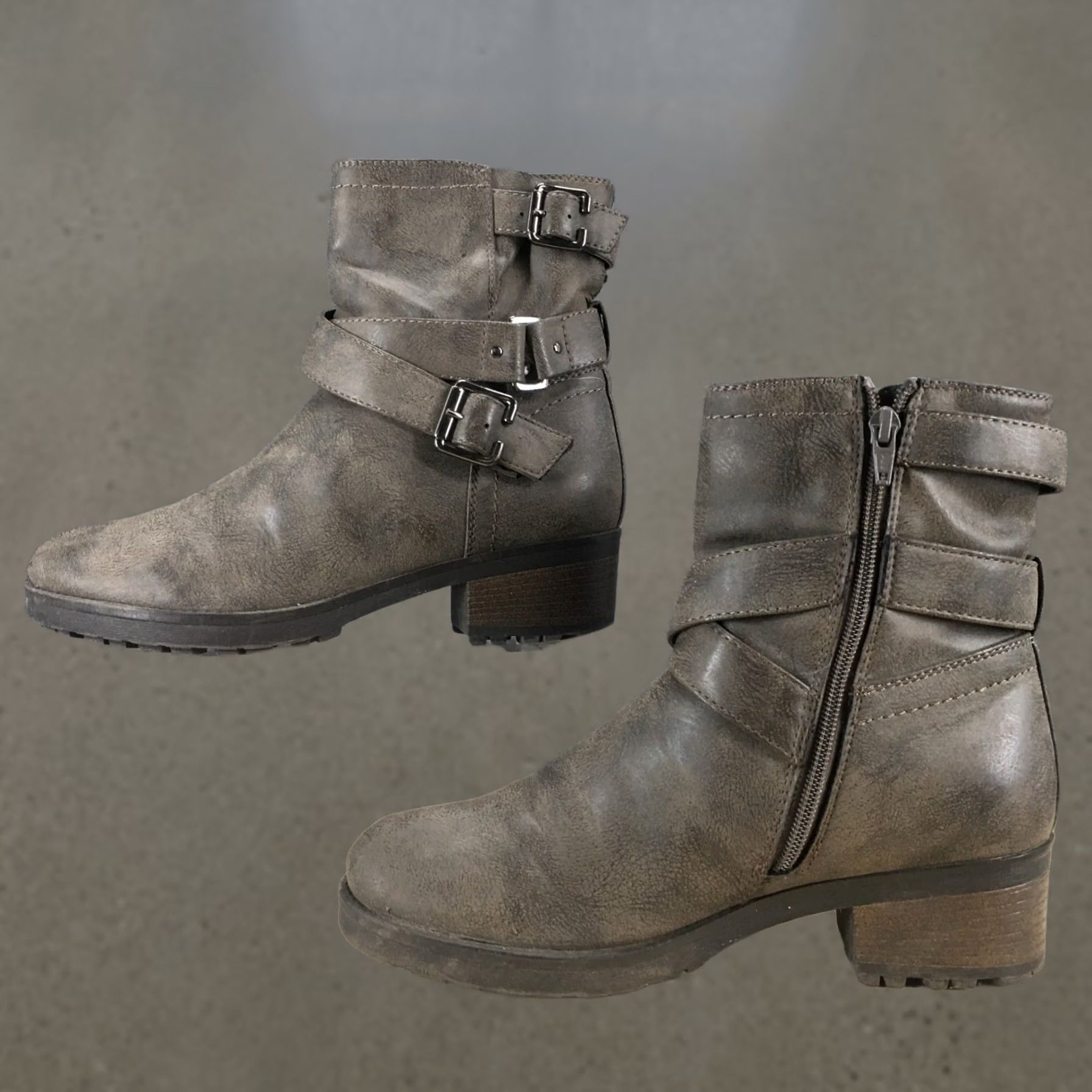 Vintage White Mountain Boots Womens 9M Brown Backup Ankle Bootie Buckle Faux Leather Bootie Size US 9 / IT 39 - 1 Thumbnail
