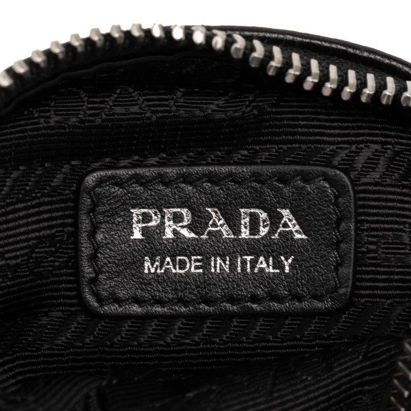 Prada Prada Triangle Logo Plate Elastic Band Mini Pouch Black Size ONE SIZE - 6 Thumbnail