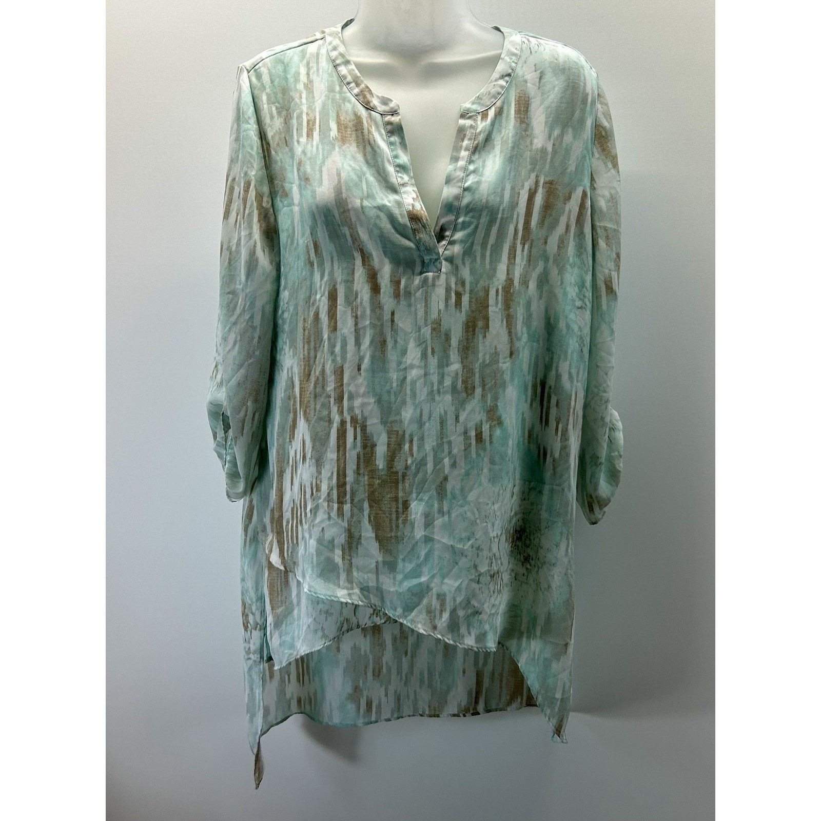 Chicos Chico's Blue Striped Long Sleeve Boat Neck Top Size1 Medium. Size M / US 6-8 / IT 42-44 - 2 Thumbnail