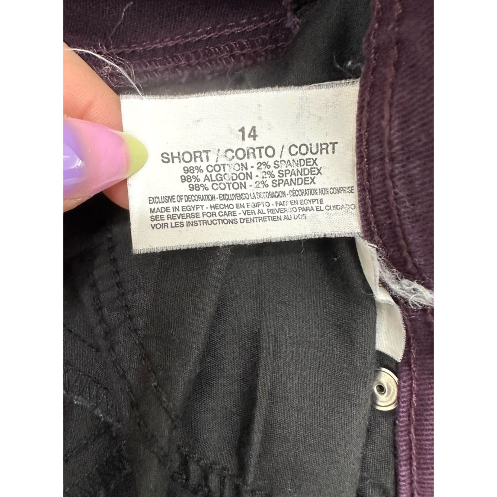 Gloria Vanderbilt Gloria Vanderbilt Jeans Size 14 Short Purple Denim Womens Straight 5-Pocket Stretch Regular Color Purple Fabric Denim Size 36" / US 14 / IT 50 - 5 Thumbnail