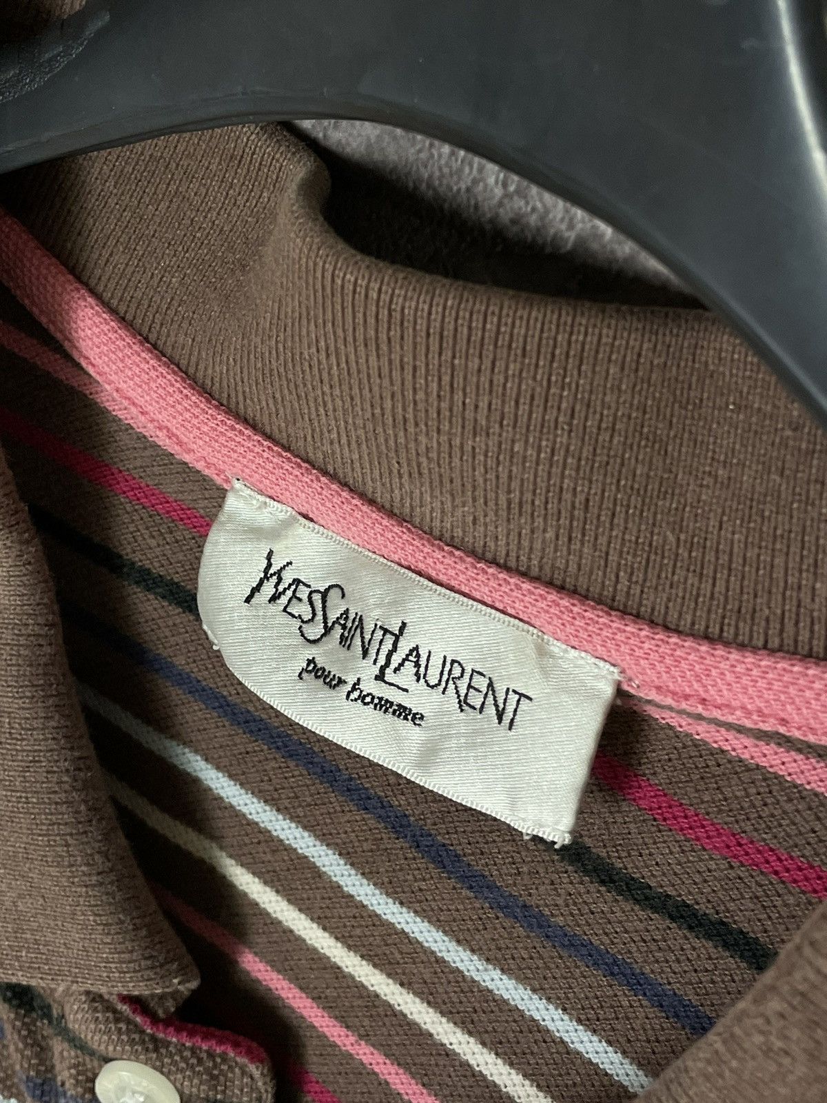 Vintage × Yves Saint Laurent Vintage Yves Saint Laurent Striped Polo Shirt Size L Size US L / EU 52-54 / 3 - 8 Thumbnail