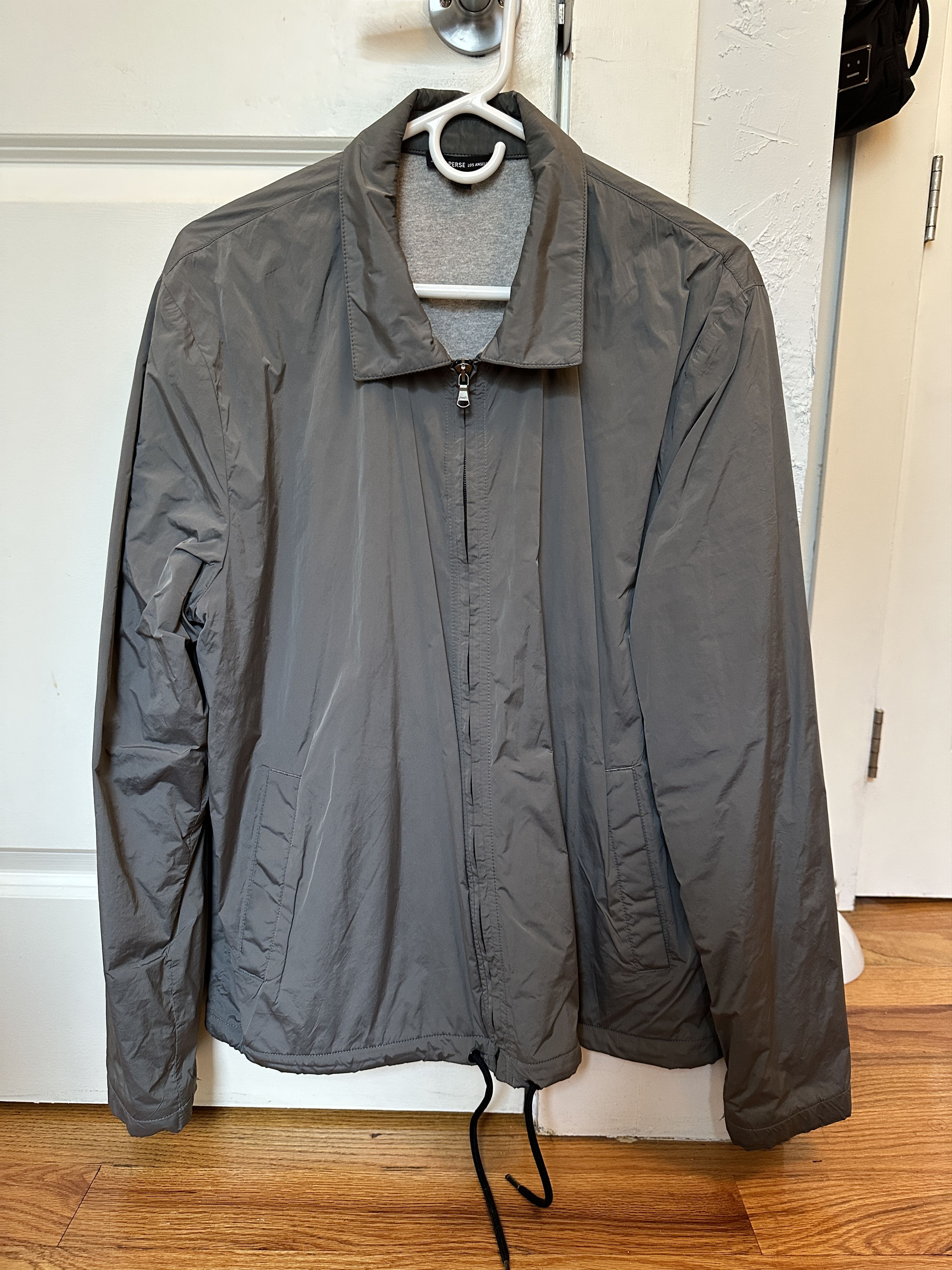 Silver metallic coach's jacket
