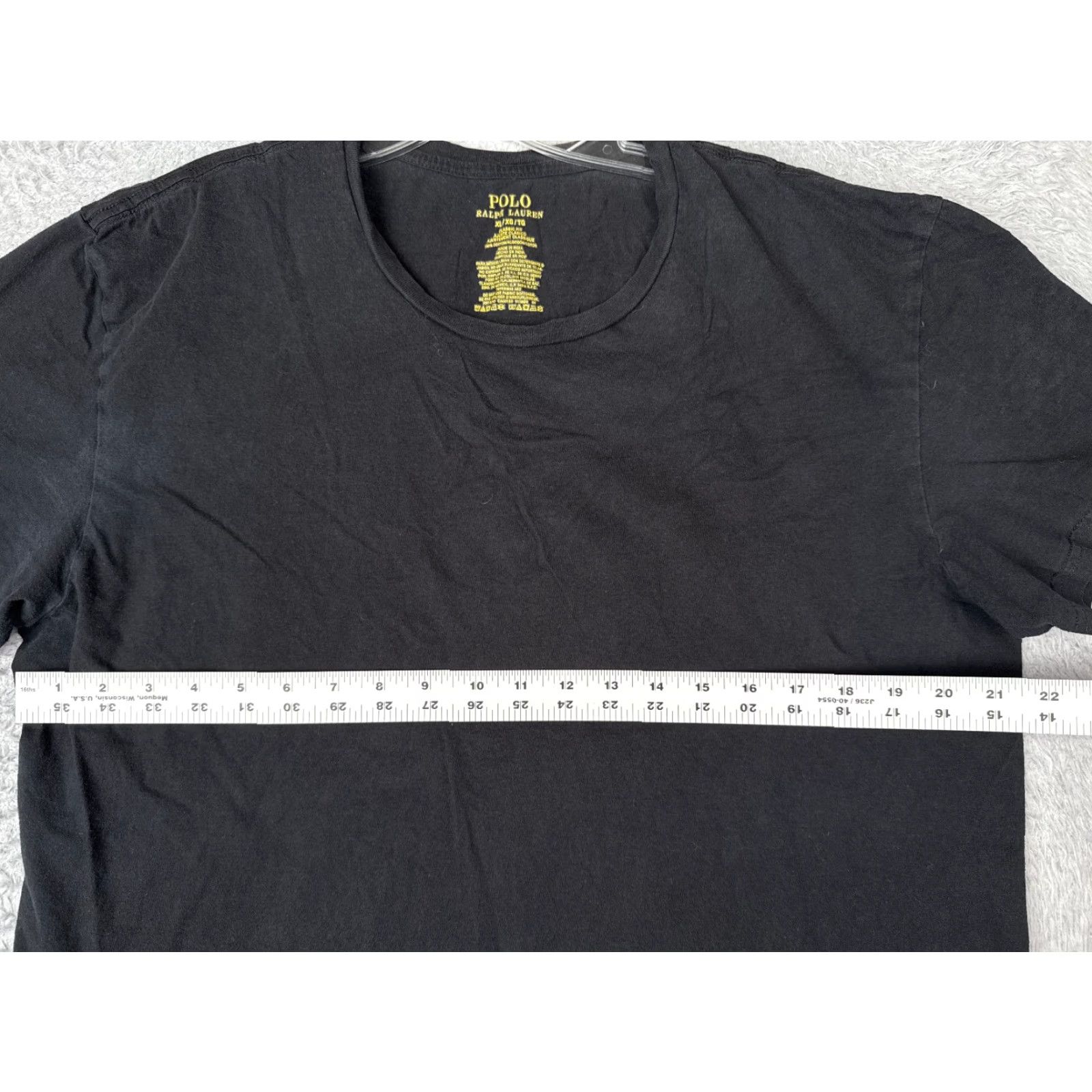 Ralph Lauren VINTAGE Ralph Lauren Shirt Adult XL Black Cotton Crew Classic Fit Logo Embroidered Mens T-Shirt Size US XL / EU 56 / 4 - 7 Thumbnail