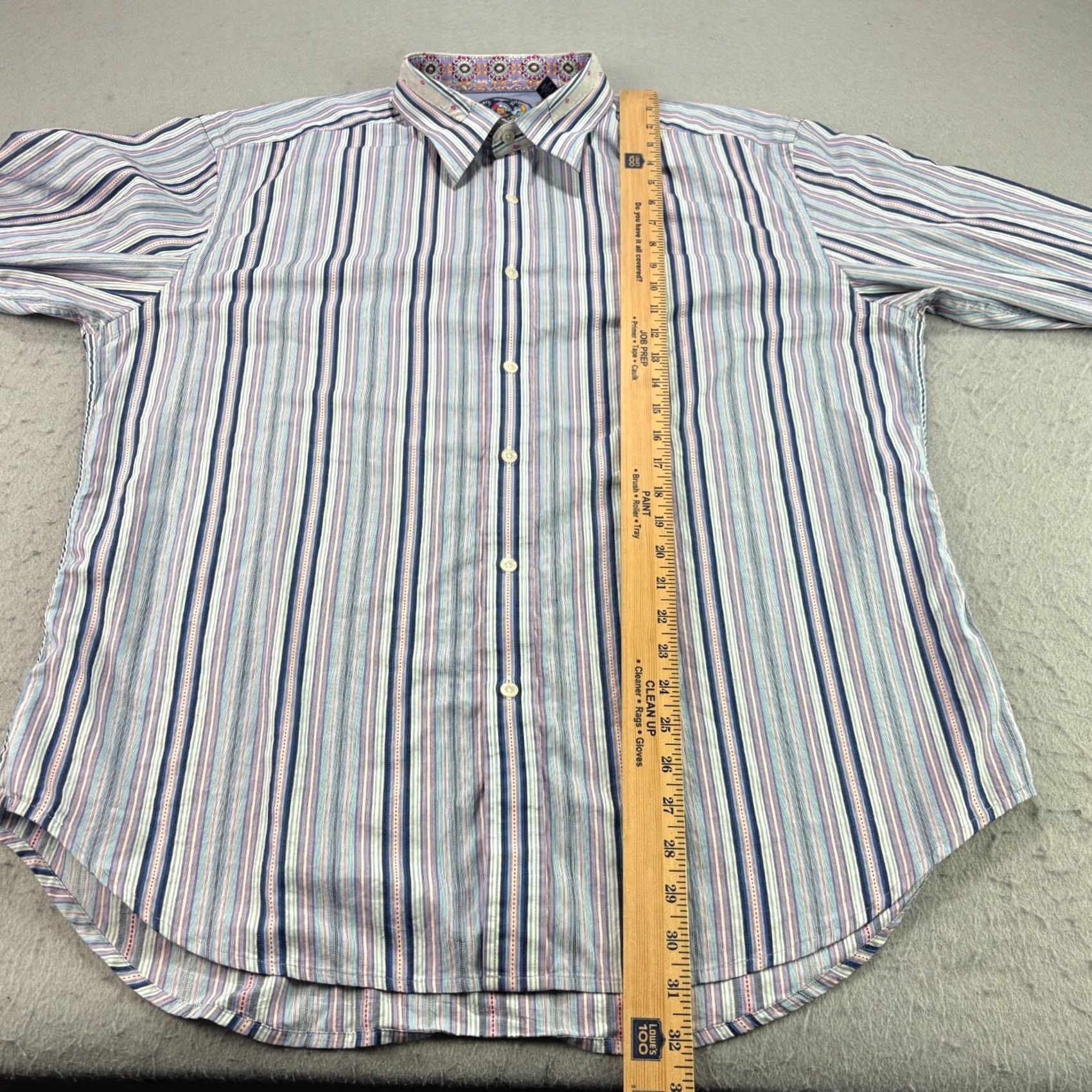 Robert Graham Robert Graham Shirt Mens 2XL Blue Striped Button Up Long Sleeve Flip Cuff Up Casual Party/Cocktail Size US XXL / EU 58 / 5 - 7 Thumbnail