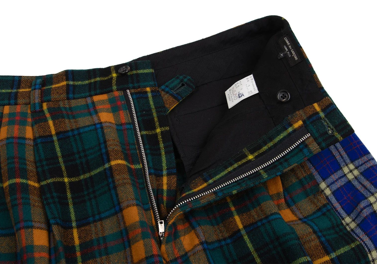 Comme des Garcons Homme Plus Wool Check Tuck Pants in Multicolor, Size S Size US 38 / EU 54 - 3 Thumbnail