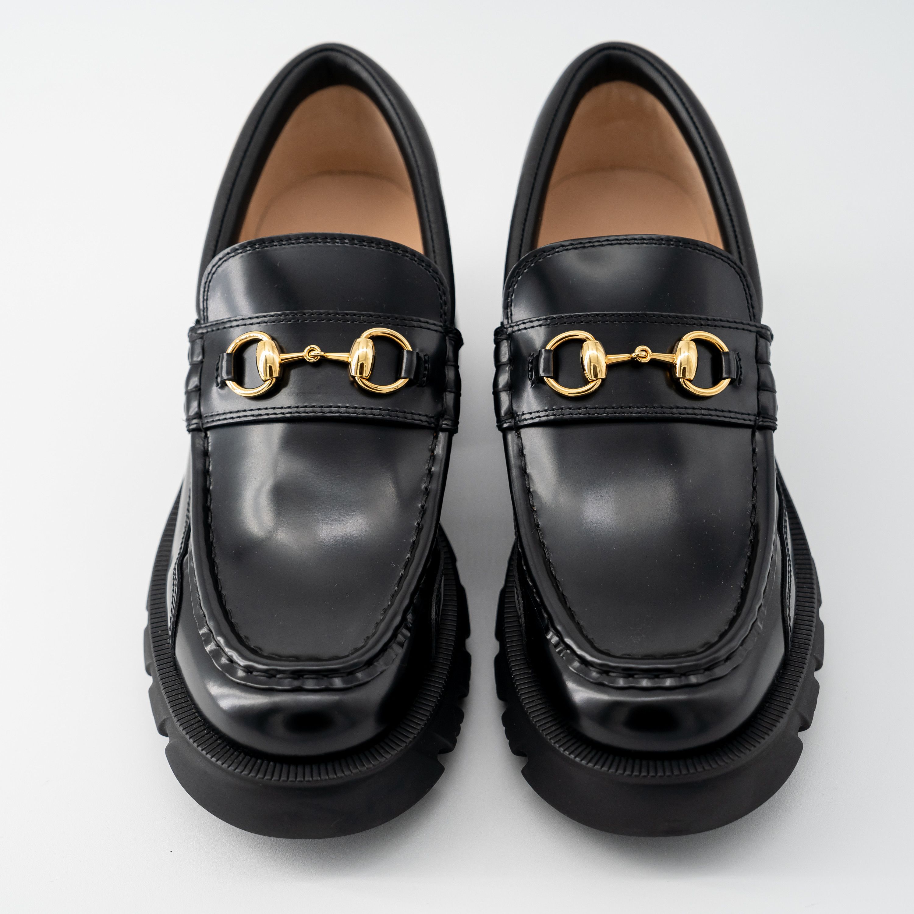 Gucci 40.5G Gucci Horsebit Platform Lug Sole Black Leather Loafers Size US 10.5 / IT 40.5 - 3 Thumbnail