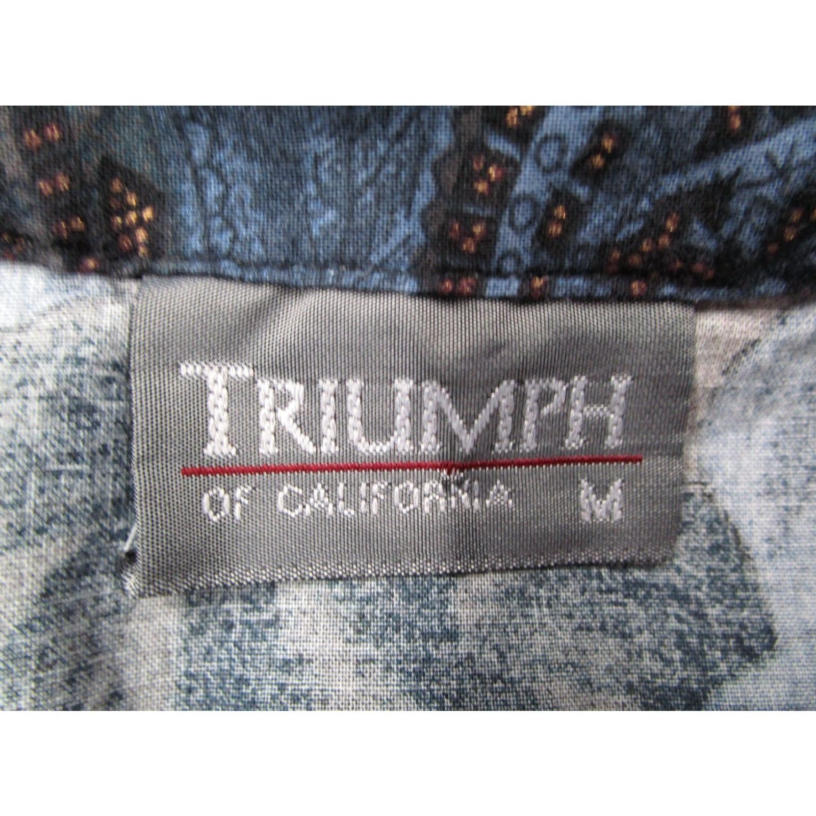 Vintage VINTAGE Triumph of California Shirt Men M Blue Paisley Button Up Made in US Size US M / EU 48-50 / 2 - 3 Thumbnail