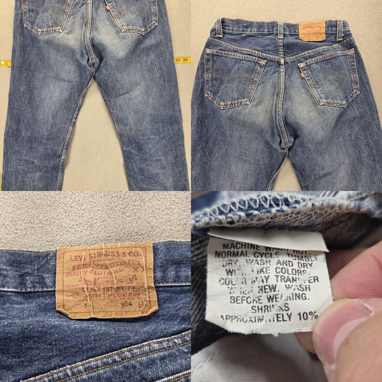 Levi's VTG Levi's 501 Jeans Mens Blue Regular 30x28 Distressed Denim 80s USA Made Button Pockets Logo Vintage Mens Size US 30 / EU 46 - 10 Thumbnail