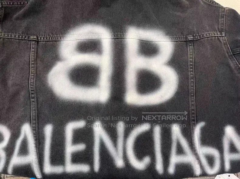 Balenciaga Balenciaga Spray Paint Effect Logo Denim Jacket Size US S / EU 44-46 / 1 - 3 Thumbnail