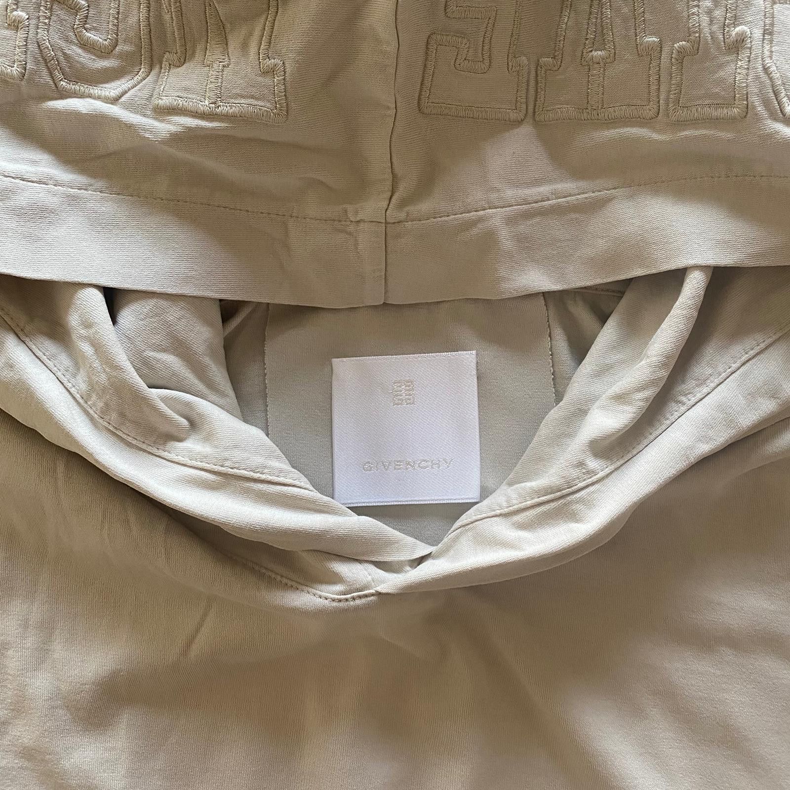 Givenchy 1 of 1 Beige Embroidered Multi Logo Oversized Hooded T-Shirt Size US M / EU 48-50 / 2 - 2 Thumbnail