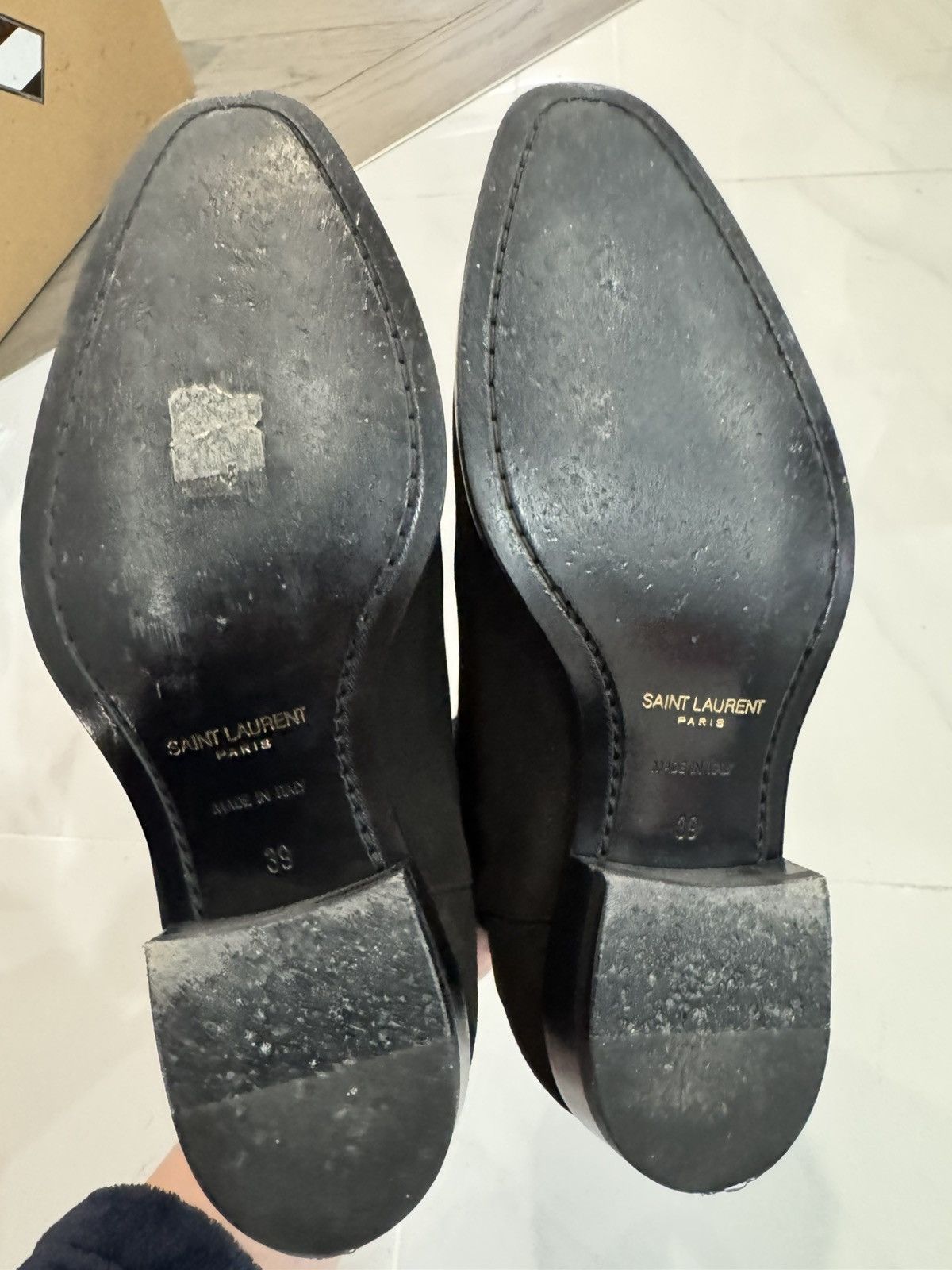 Saint Laurent Paris Black Suede Wyatt Chelseas - Size 39