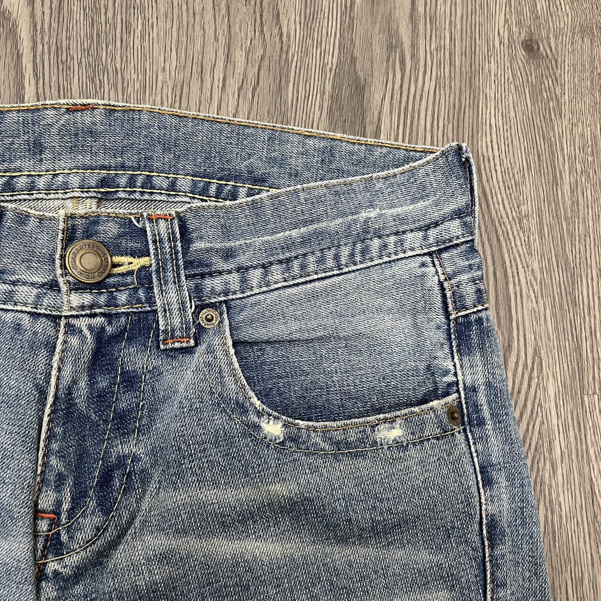 Japanese Brand Unknow - Flared Non-Alignmend Faded Denim ifsix Lgb Style Size US 29 - 7 Thumbnail