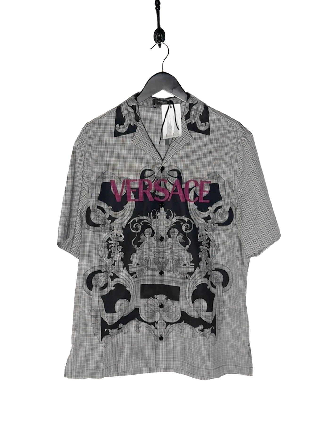 Versace Versace Grey Logo Print Short Sleeves Shirt Size US XS / EU 42 / 0 - 1 Thumbnail