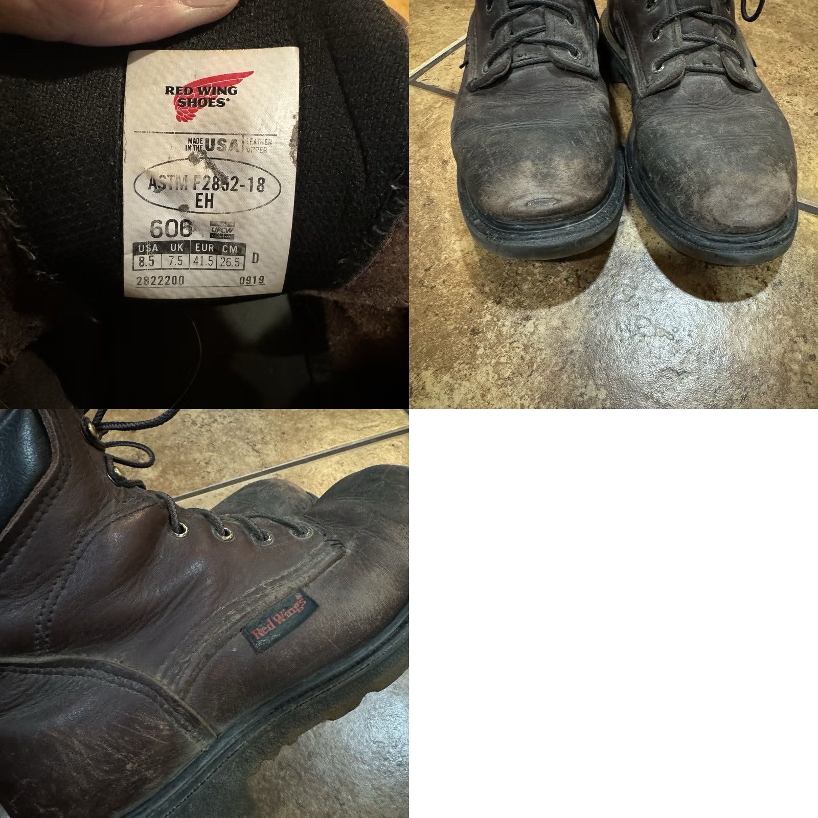 Red Wing Red Wing Boots Leather 606 Supersole 2.0 Soft Toe Waterproof Work Boots Size 8.5 Mens Brown Leather Size US 9 / EU 42 - 8 Thumbnail