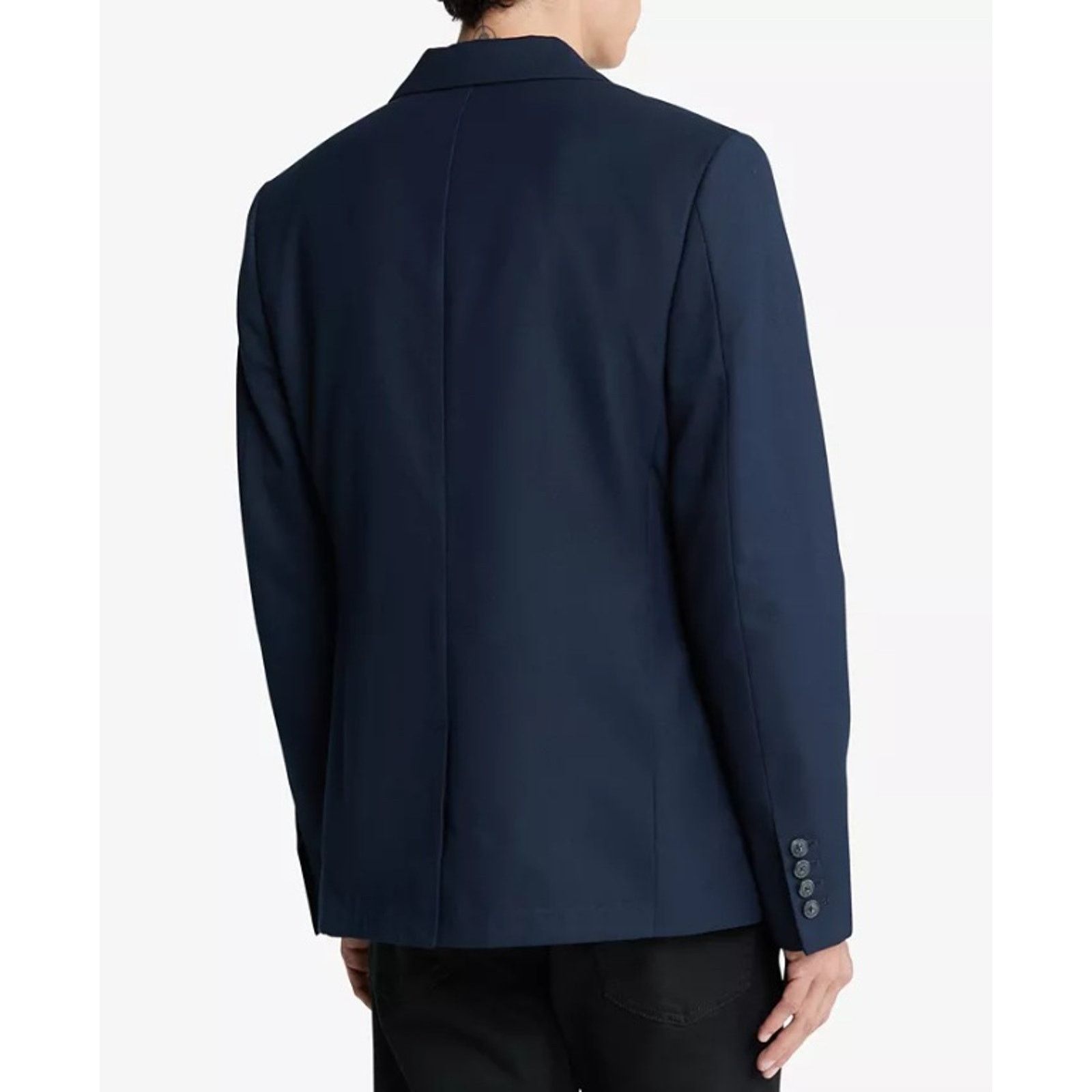 Calvin Klein Calvin Klein Men's Navy Slim-Fit Refined Twill Blazer XL Size 46R - 3 Thumbnail