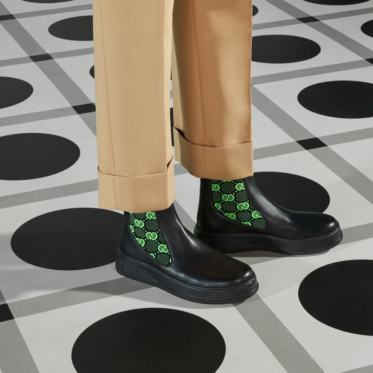 Gucci oc11z0925 Boots With GG Jersey in Black Size US 12.5 / EU 45-46 - 3 Thumbnail