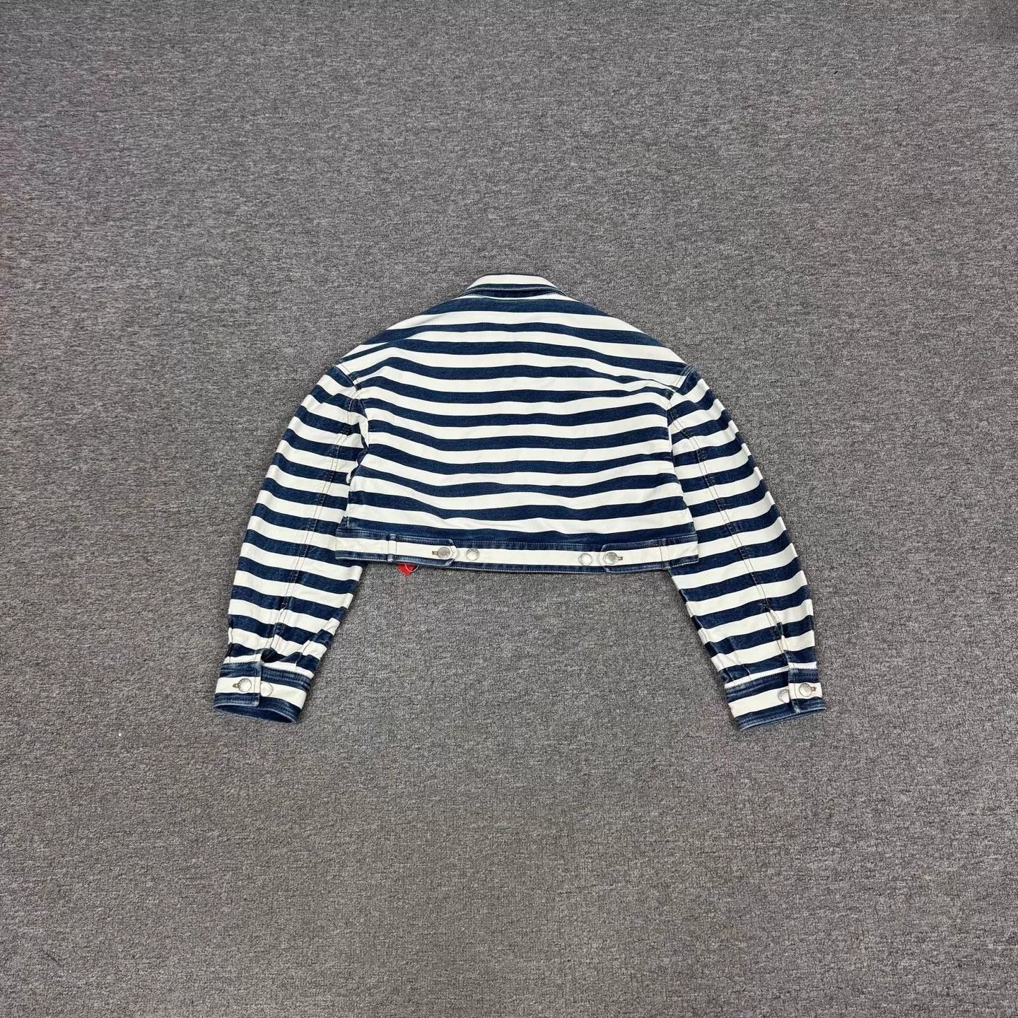 Prada Prada Blue-White Stripe Triangle Logo Short Jacket Size XS / US 0-2 / IT 36-38 - 2 Thumbnail