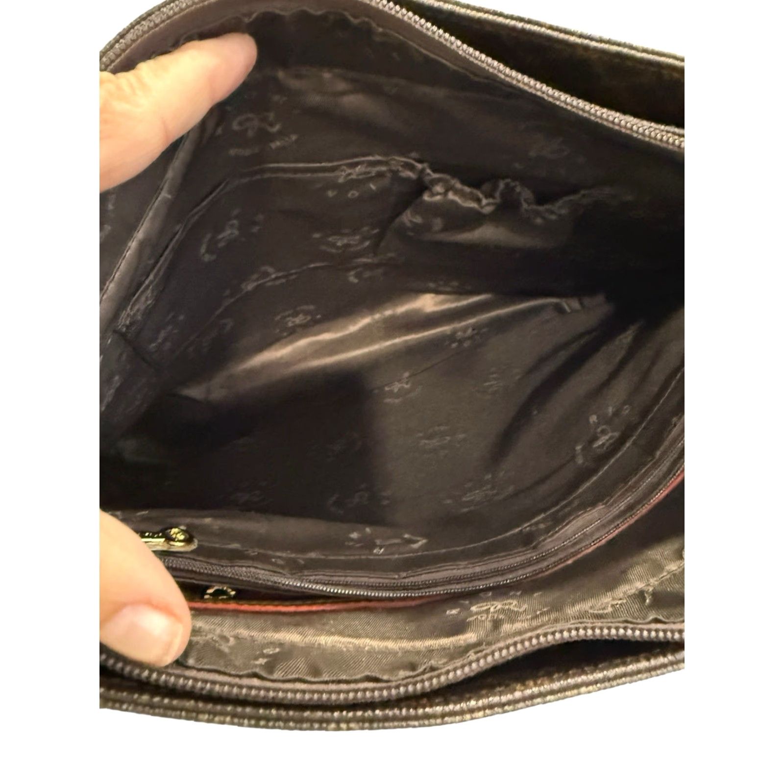 Brioni RIONI Aletta Daily Messenger Crossbody Bag Brown Signature Monogram EUC Purse Handbag Size ONE SIZE - 7 Thumbnail