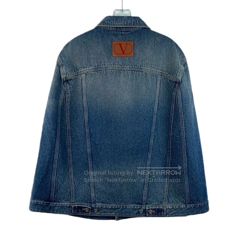 Valentino Valentino Blue washed cotton lapel denim jacket Size US L / EU 52-54 / 3 - 2 Thumbnail