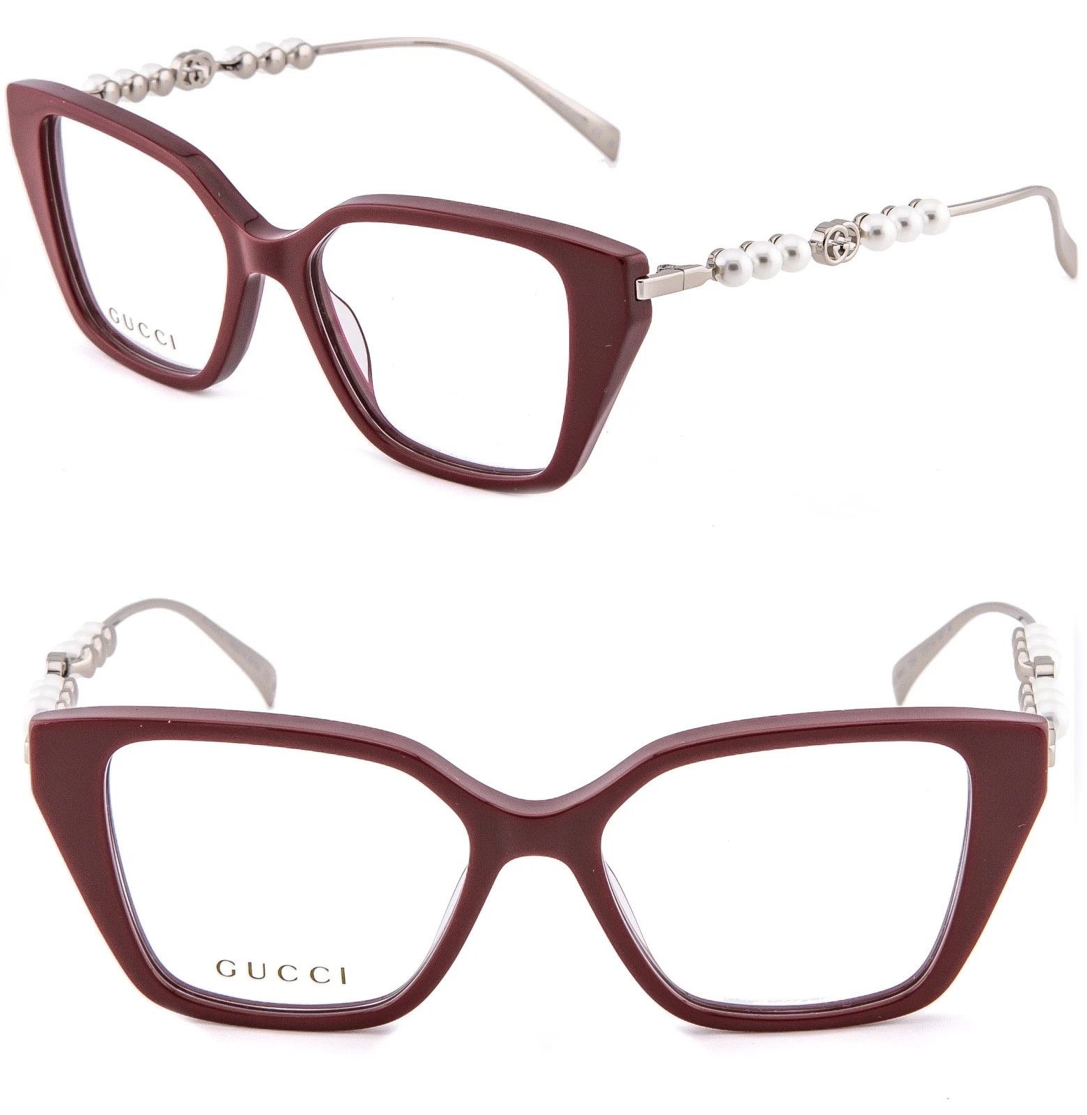 Gucci GUCCI GG1969O 1969 Silver Burgundy Pearl Metal 004 Size ONE SIZE - 1 Thumbnail