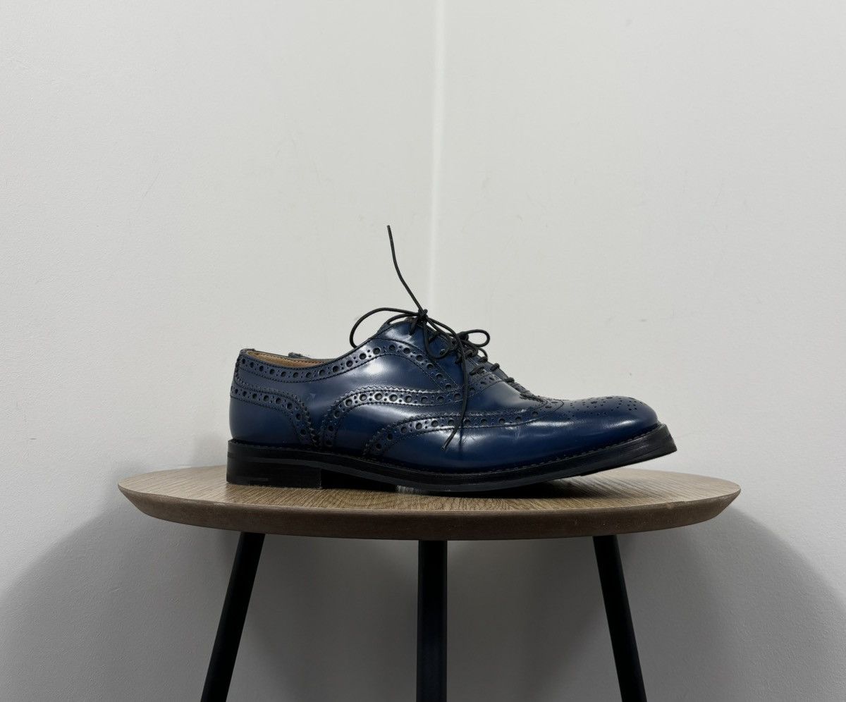 Churchs ChurchS Burwood WomenS Navy Leather Brogue Oxford Shoes in Blue, Women's (Size 7.5)