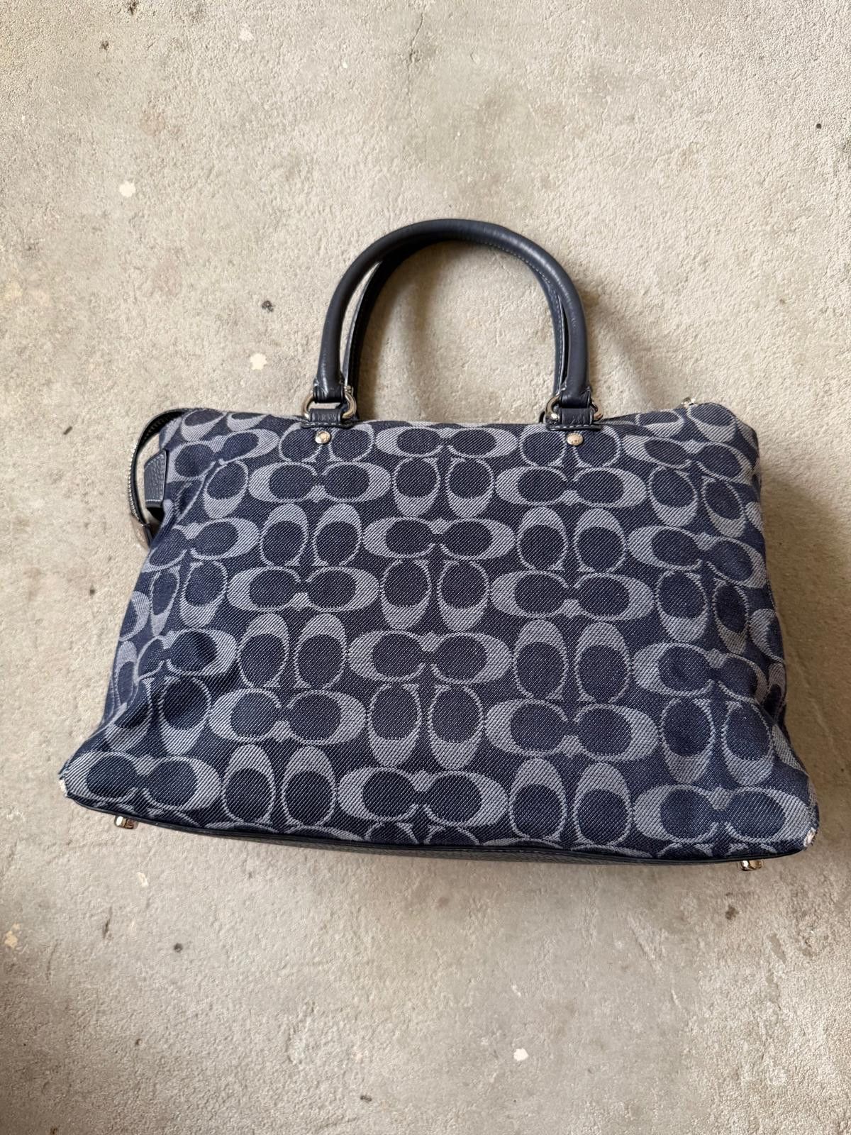 Coach Coach Signature Emma Denim Shoulder Bag Navy Size ONE SIZE - 6 Thumbnail