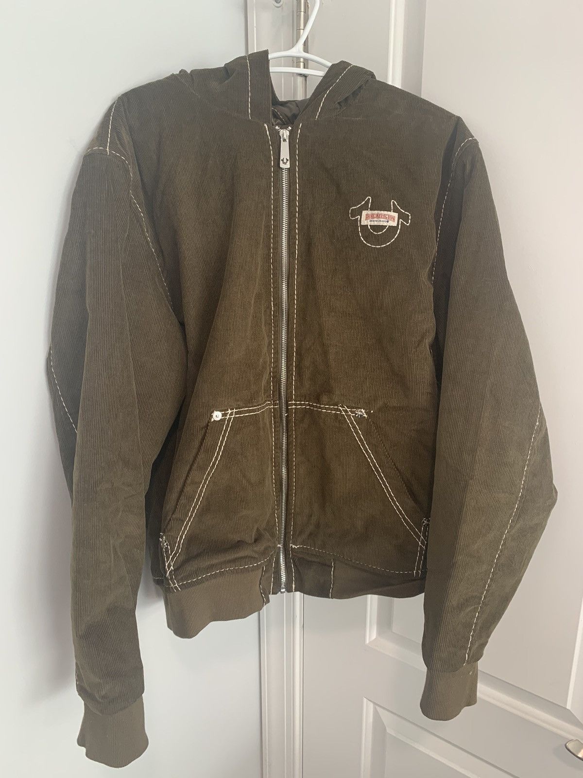 image of True Religion Corduroy Jacket in Green, Men's (Size Large)