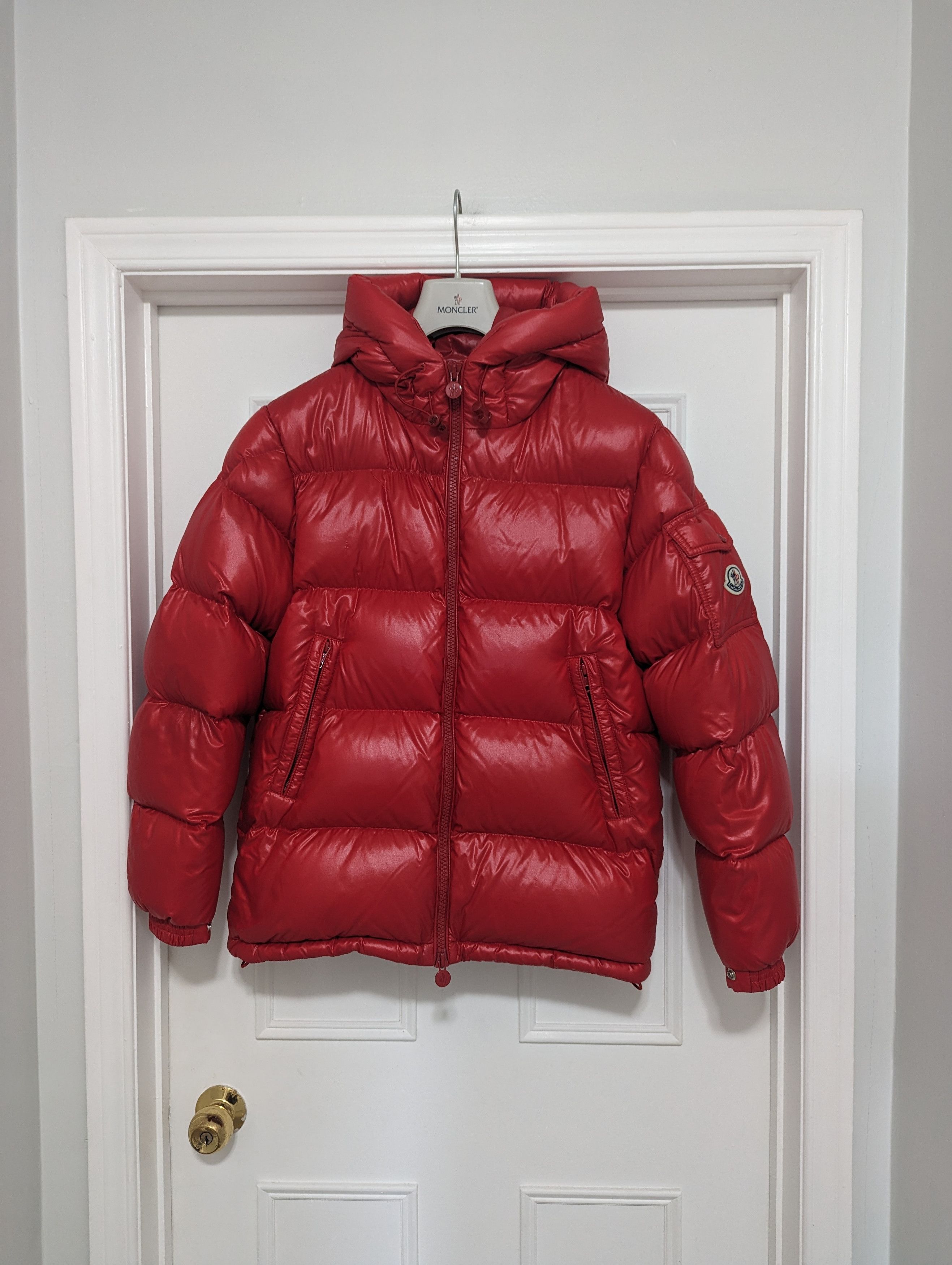 image of Moncler Ecrins Red Puffer Down Jacket Size 1 / S, Men's