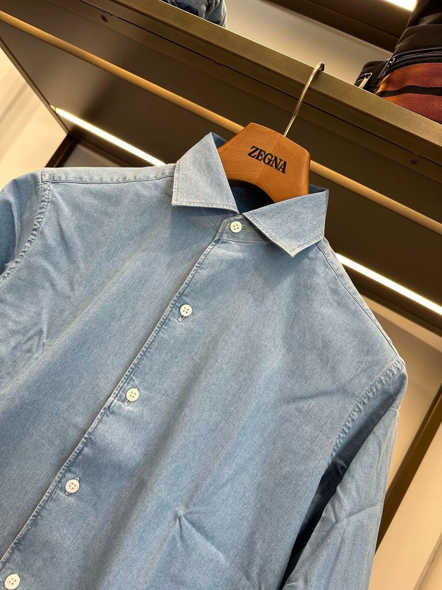 Ermenegildo Zegna Zegna Light Blue Men’s Long Sleeve Shirt Size US S / EU 44-46 / 1 - 3 Thumbnail